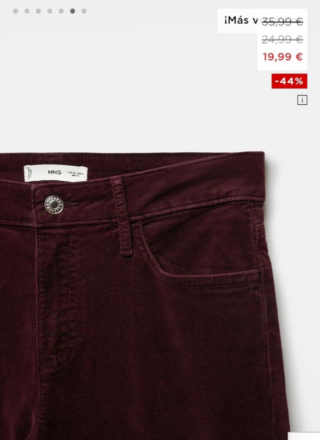 Pantalón pana talla 46 Mango NUEVO