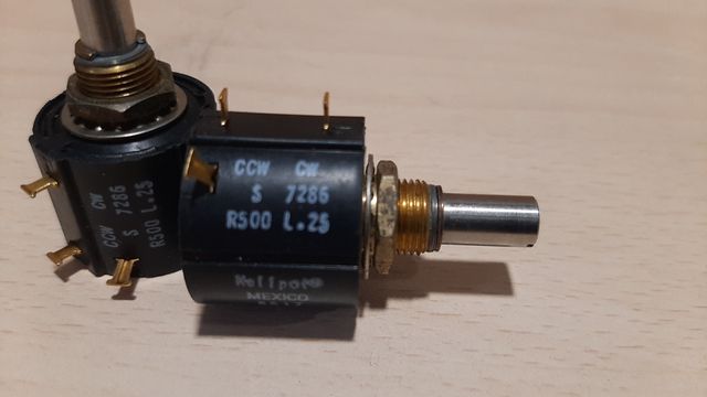 lote 2 Potenciometro 10 vueltas 500 Ohmios Helipot