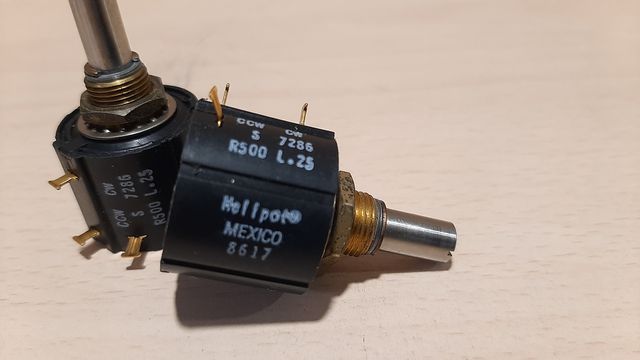 lote 2 Potenciometro 10 vueltas 500 Ohmios Helipot
