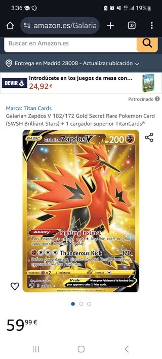 CartasEX POKEMON sv2a 151 zapdos TCG MEWTWO