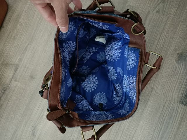 Bolso desigual marrón/azul
