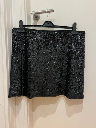 Mini falda fiesta lentejuelas negra