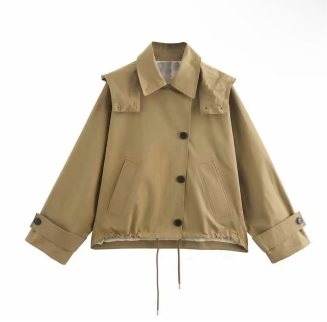 Cazadora corta de moda tipo cortavientos talla S