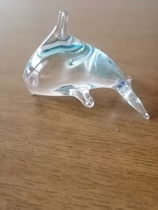 Delfino in vetro trasparente