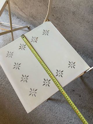 Coppia Di Sedie Metallo Pieghevoli Giardino Crema