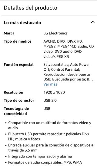 DVD PLAYER LG