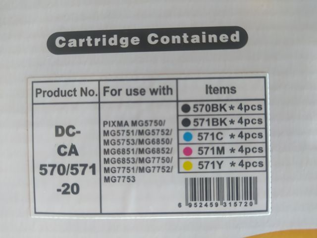 20 Cartuchos de tinta CANON 570 y 571