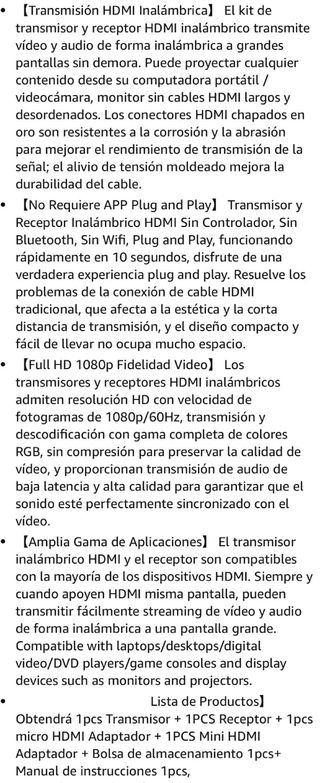 HDMI Inalámbrico Transmisor y Receptor. PRECINTADO