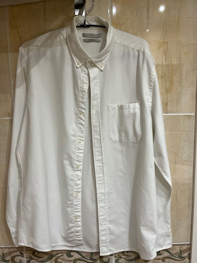 Camisa blanca de algodon Mango talla S