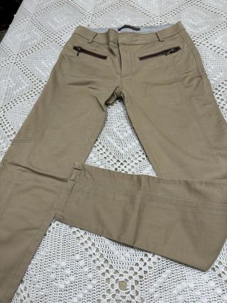 Pantalon mujer pitillo camel 