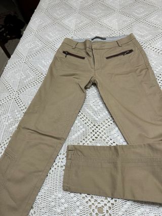 Pantalon mujer pitillo camel 