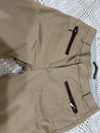 Pantalon mujer pitillo camel 