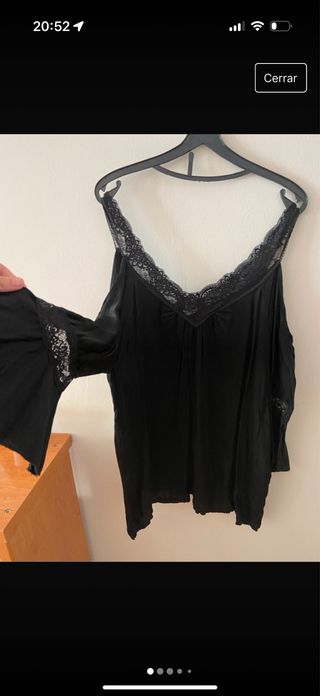 Blusa satén y encaje