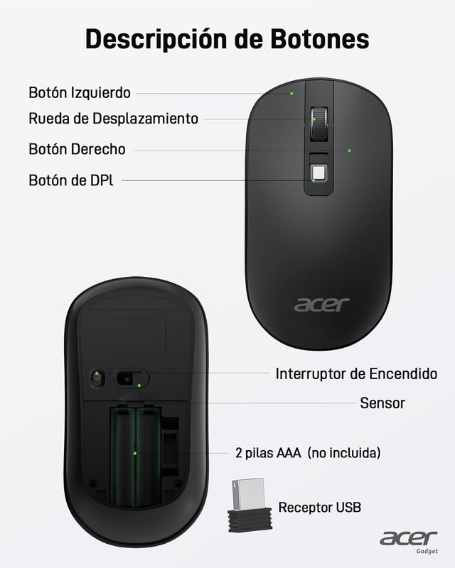 Acer Ratón Inalámbrico Ultrafino