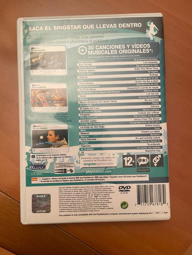 Juego singstar/pop hits ps2