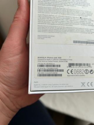 Caja vacía para iPhone 6, Gold, 16 Gb