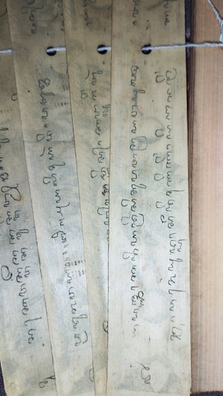 Manuscrito budista, hojas de palma