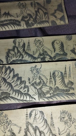 Manuscrito budista, hojas de palma