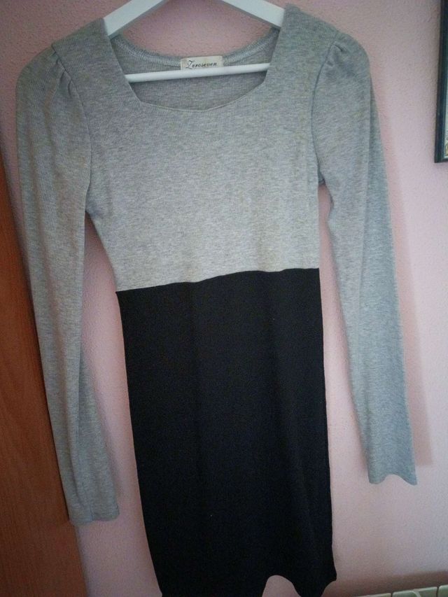 Vestido mujer elegante gris y negro NUEVO!
