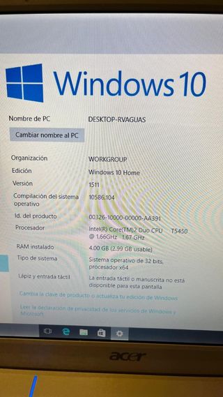 Ordenador portátil Acer