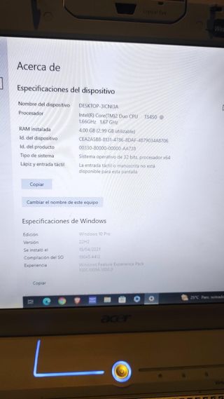 Ordenador portátil Acer