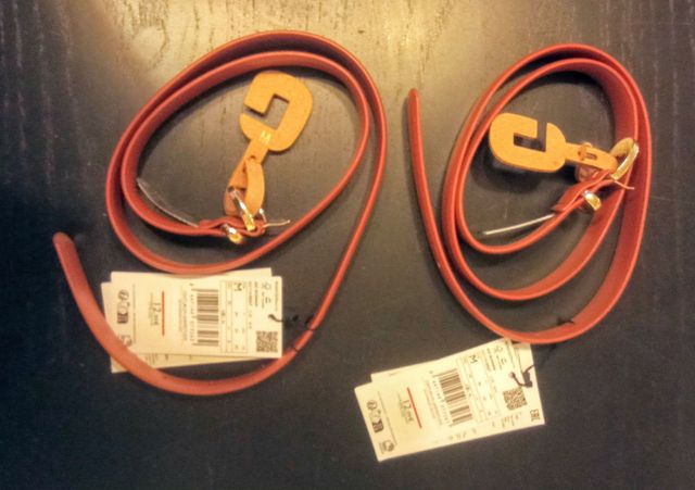 Cinturón de mujer teja TM Mango con etiqueta