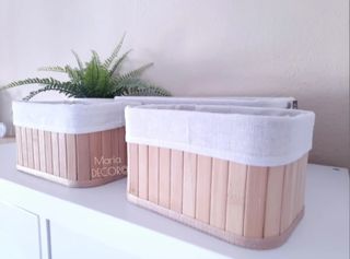 3 cestas bambú