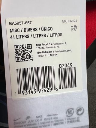Bolsa de deporte macuto nike roja nueva 
