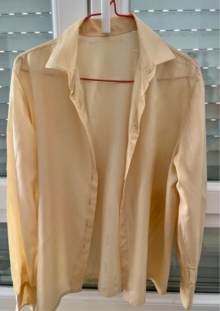 Camisa mujer beige dibujo cadenas