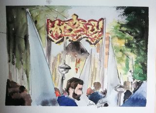 Acuarela de la Hermandad de la Milagrosa Sevilla