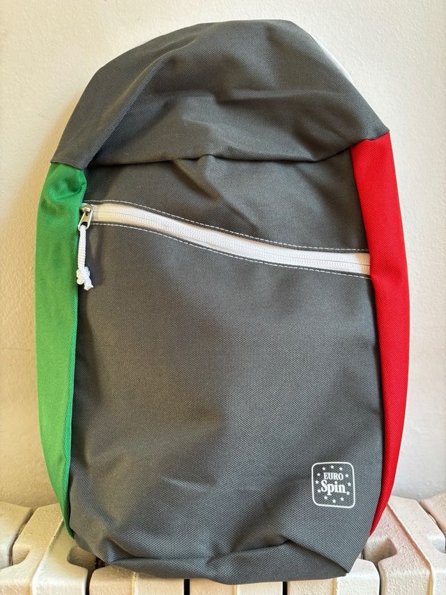 Zainetto Euro Spin grigio con Motivo Tricolore