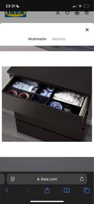 Comoda malm negra Ikea 4 cajones