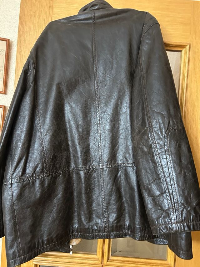 Parka hombre piel  vintage envejecida talla M