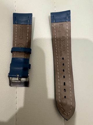 Correa reloj azul piel