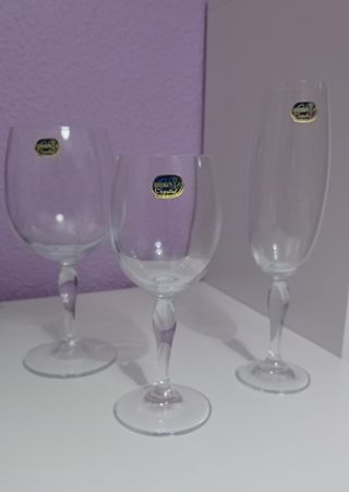 Juego copas cristal de bohemia República Checa