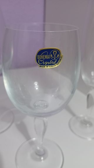 Juego copas cristal de bohemia República Checa