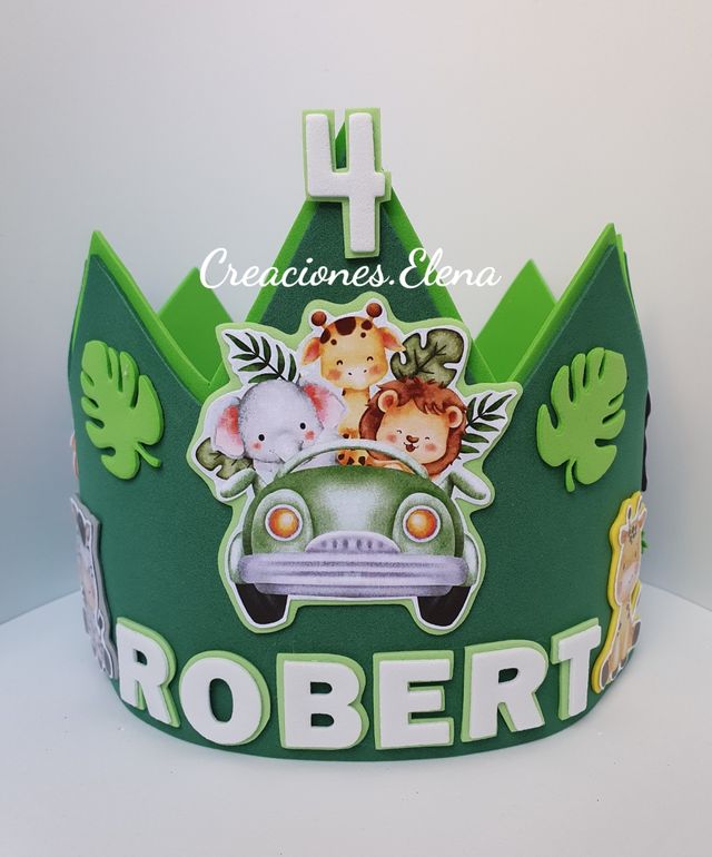 Coronas y topper safari bebe