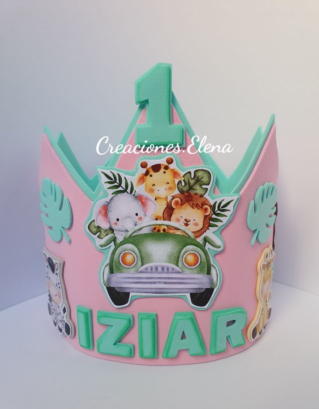 Coronas y topper safari bebe