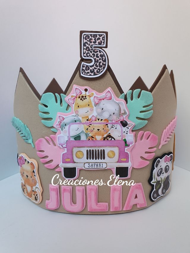 Coronas y topper safari bebe