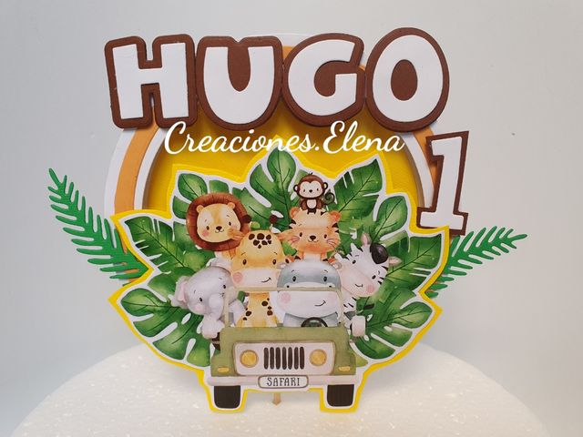 Coronas y topper safari bebe