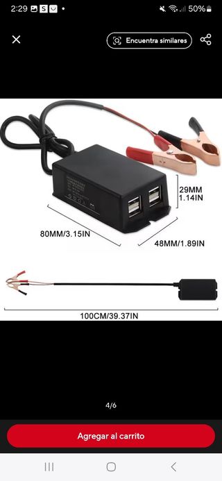 📍Estación de carga USB para coche y motocicleta