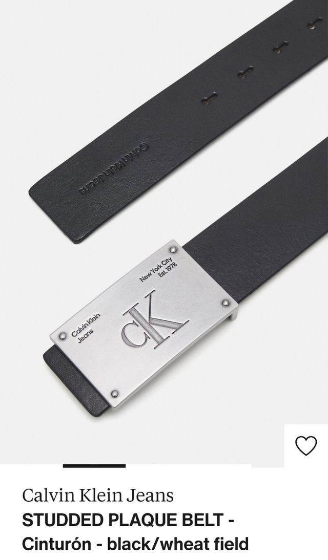 Cinturón Calvin Klein Studded Plaque Reversible.