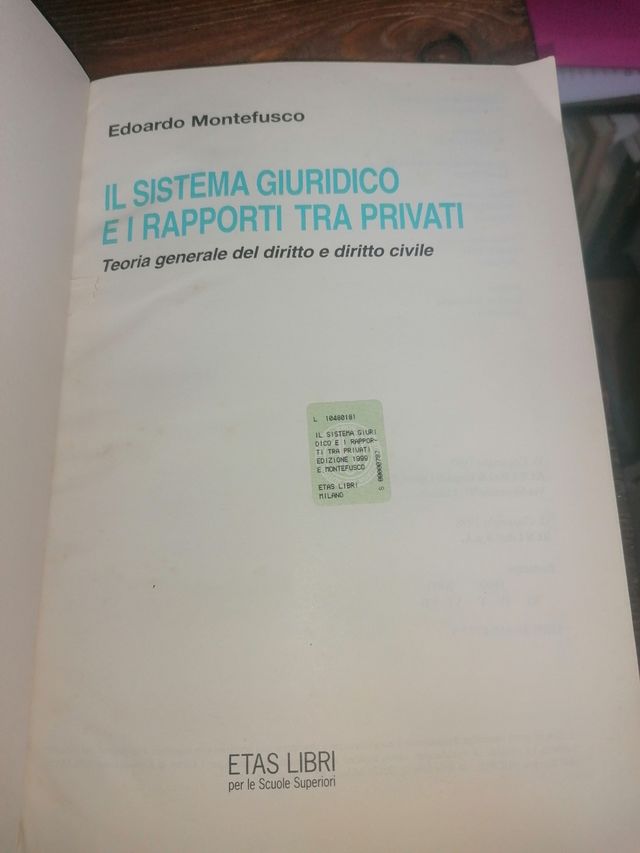 Libro Il Sistema Giuridico e i rapporti