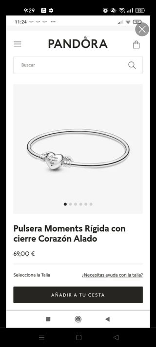 Pulsera Pandora Corazón alado sin estren