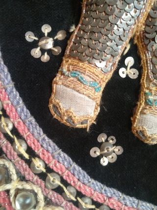 Cuadro de buda elefante pedrería e hilo