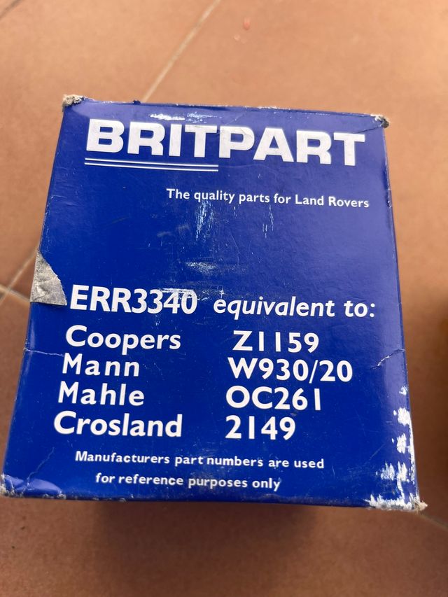 Filtro Aceite ERR3340 Land Rover