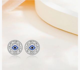 Pendientes plata de ley 925 mal de ojo