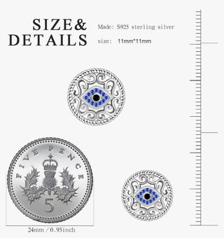 Pendientes plata de ley 925 mal de ojo