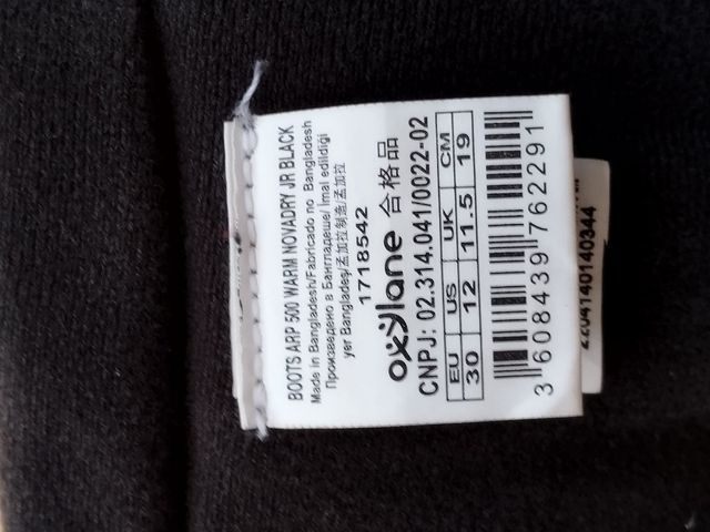 Botas nieve talla 30 color negro