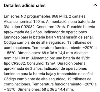 Mandos emisores de puertas automáticas